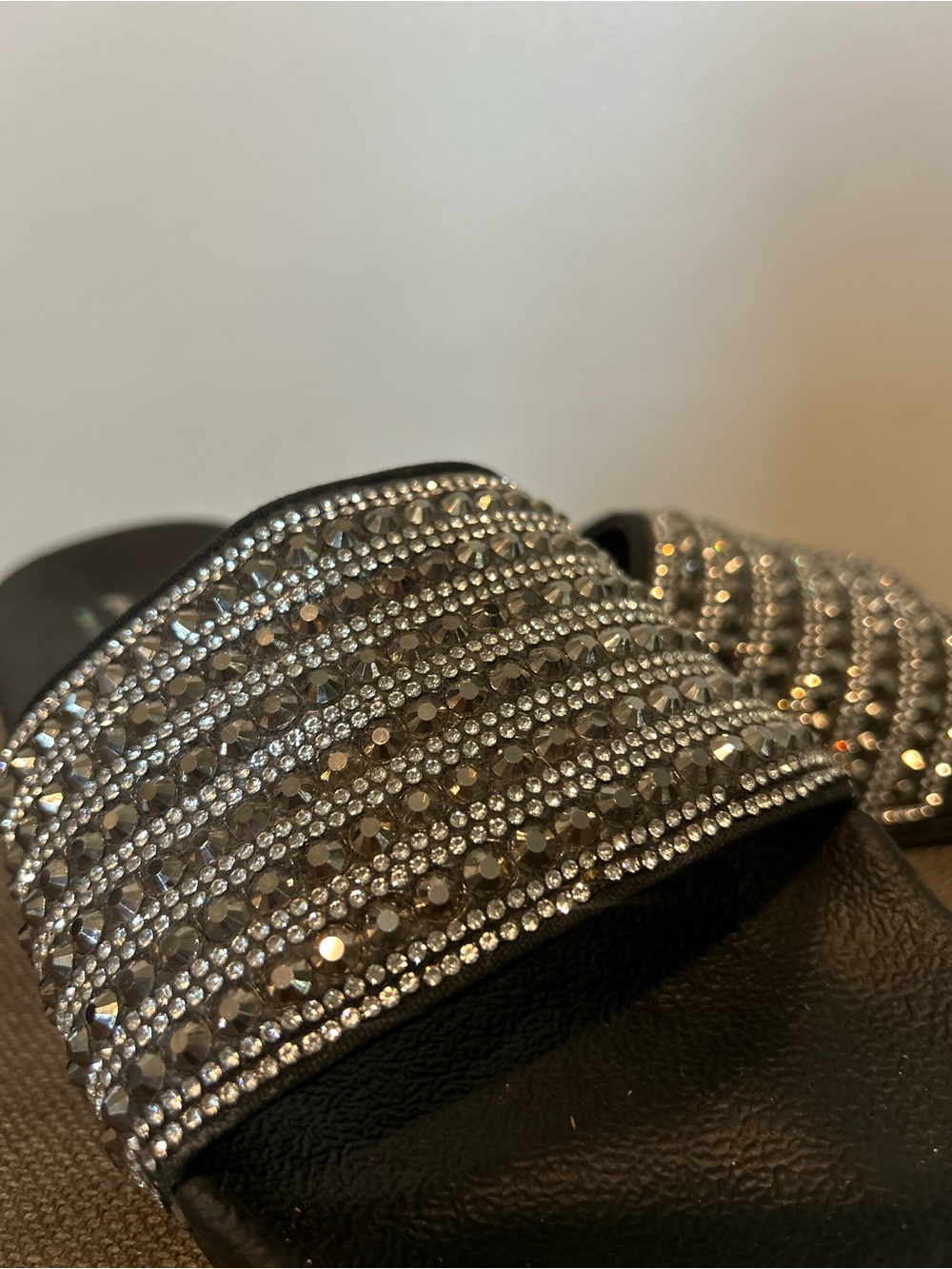 Skechers Sparkle Slide Sandals in Black with Crystal Straps - Picture 8 of 8